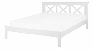 Manželská posteľ 160 cm TANTE (drevo) (biela) (s roštom)