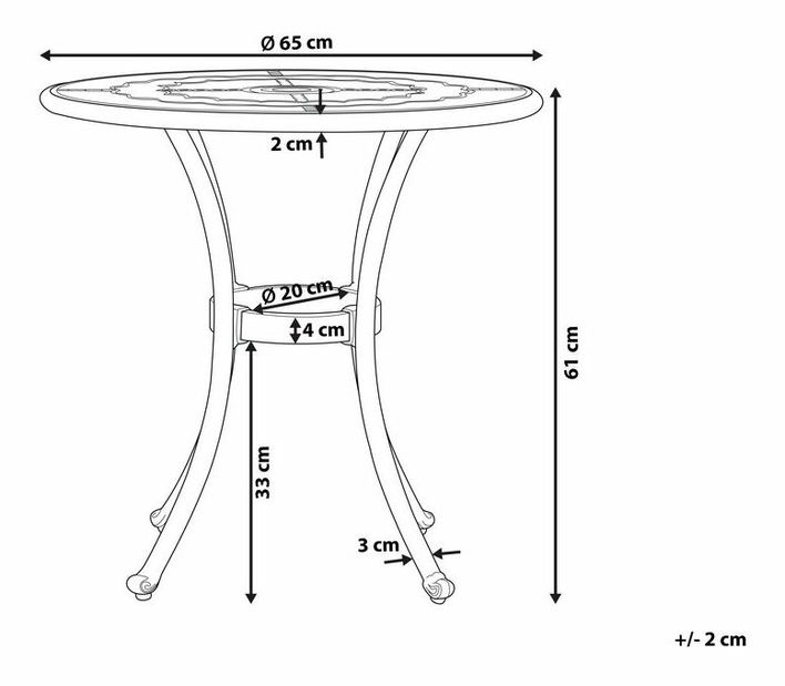 Masă de grădină BOMELLE (maro) (pentru 4 persoane)
