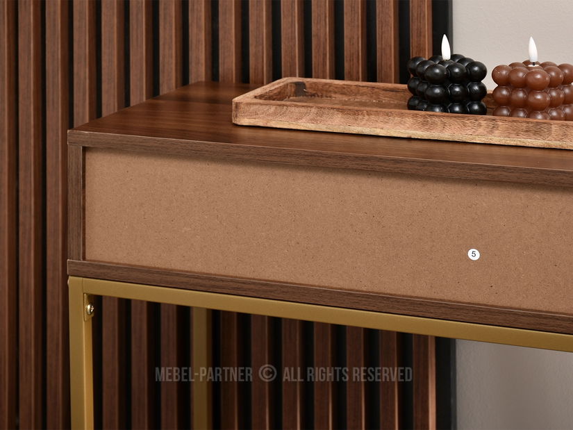 Konzolni stolić Norma M (orah + zlatna)