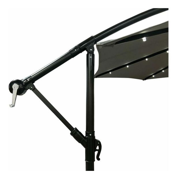 Vrtni suncobran Muller (svijetlosiva) (s rasvjetom)