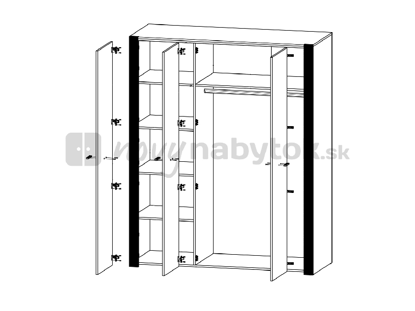 Šatníková skriňa BRW Raflo SZF3D/21/17