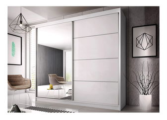 Ruhásszekrény Mebur 35 200 (Fehér + Tükör + Fényes fehér)