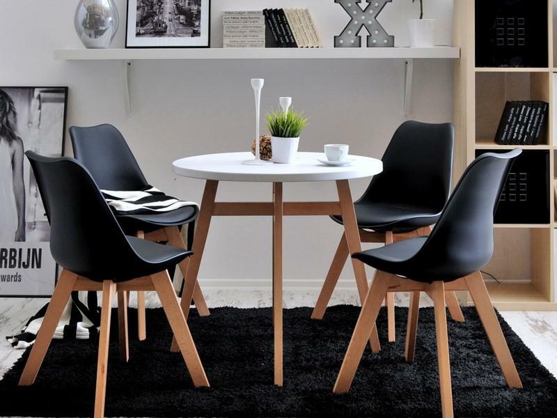 Stolička Large Wood (čierna + buk)