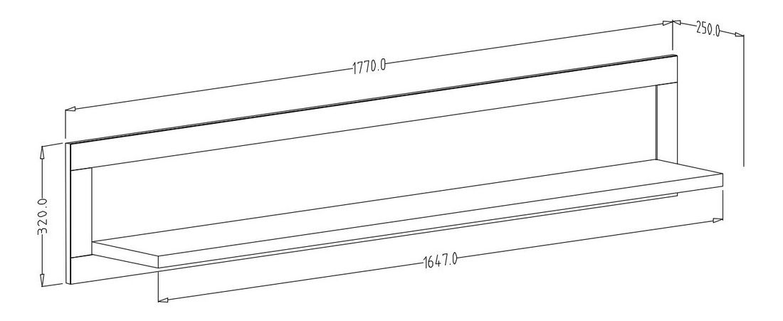 Polička Elvina Typ 02 (biela + jaseň + dub lefkas)