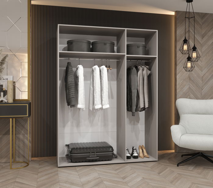 Ormar za garderobu 150 cm Alice 3 (kašmir + crna)