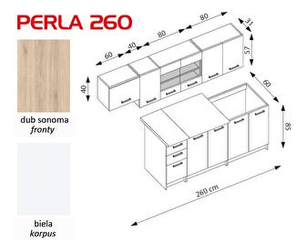 Konyha Perla 260 cm