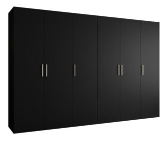 Šatníková skriňa 300 cm Borry 1 (čierna + strieborná)