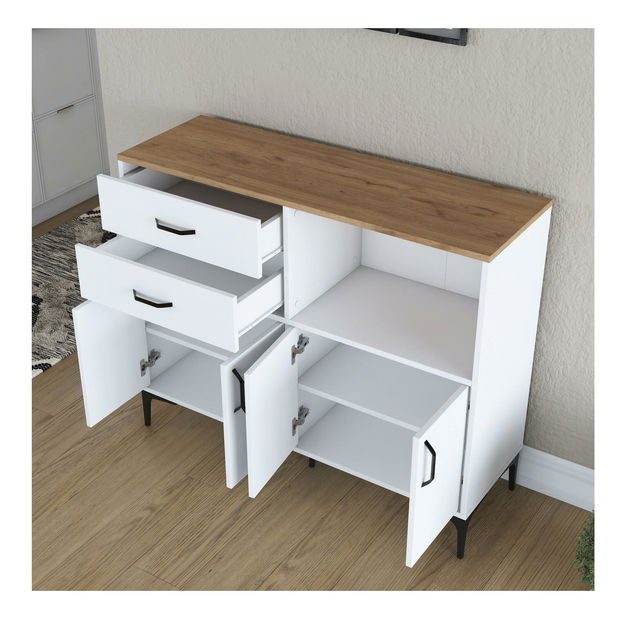 Komoda Jenaretta 166 (biela + orech)