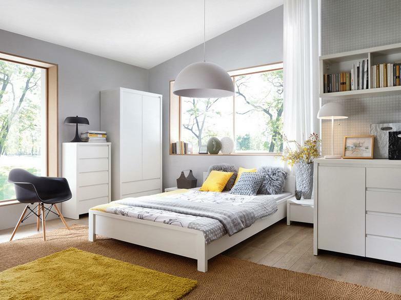 Spálňa BRW Kaspian 5 (biela + biela matná)
