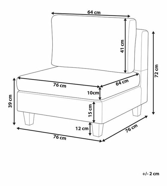 Szék modul FELLE (poliészter) (világosszürke)