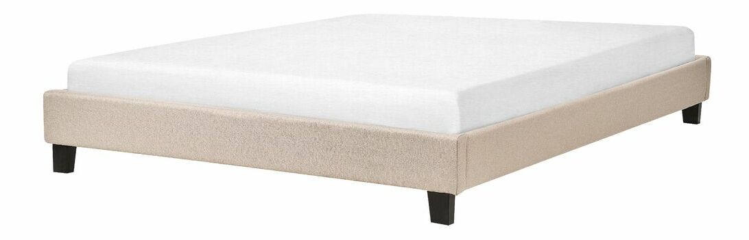 Manželská posteľ 160 cm ROXENNE (s roštom) (béžová)