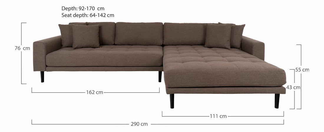 Rohová sedacia súprava (P) Lvaveriaora (hnedá)