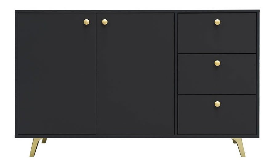 Komód Astradon 2D3S (fekete + arany) 