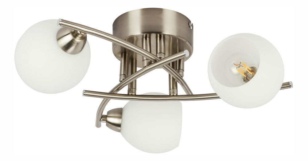 Stropné/nástenné svietidlo Robin 54002-3 (klasické) (nikel + opál)