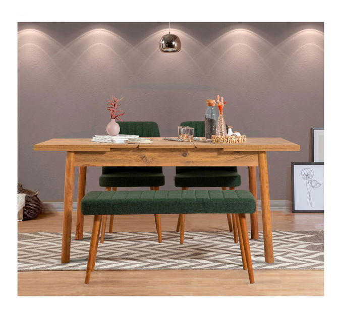 Étkező szett Vlasta 4 (zöld + atlanti fenyő) (4 személy számára)