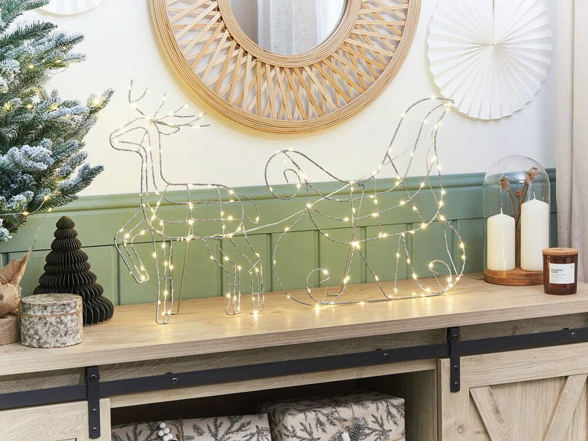 Vanjska dekoracija saonice i sobovi Spica (srebrna) (s rasvjetom)