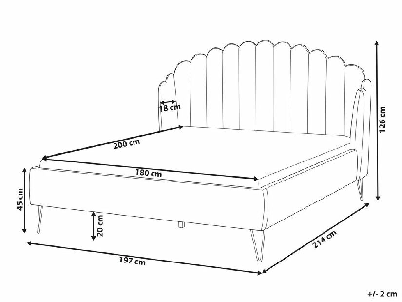 Franciaágy 180 cm Belize (bézs) (ágyráccsal) (tárolóhellyel)