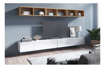 Set za dnevni boravak Calabria C33 WHITE (bijela + hrast zlatni) (bez rasvjete)