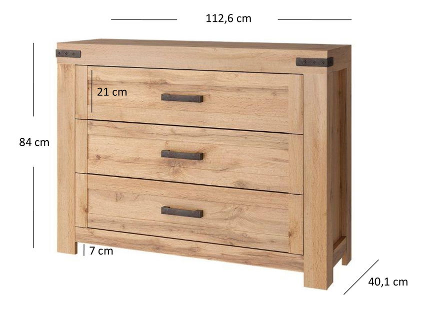 Komoda Mirella (hrast wotan)