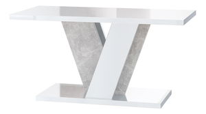 Konferenčný stolík Venag (lesk biely + kameň)