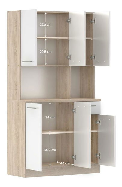 Colț bucătărie Palermo NEW (stejar sonoma + alb)