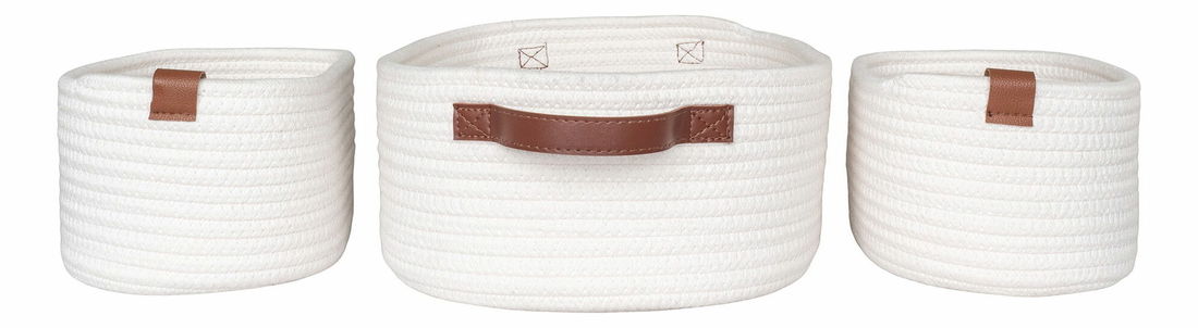 Set 3 ks košíkov Jovelia (biela)