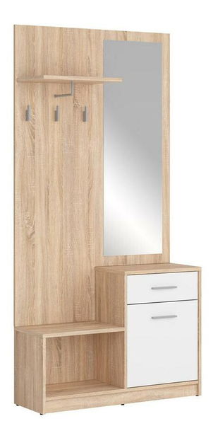 Set mobilier hol Nepo Plus 16 (stejar sonoma + alb) 