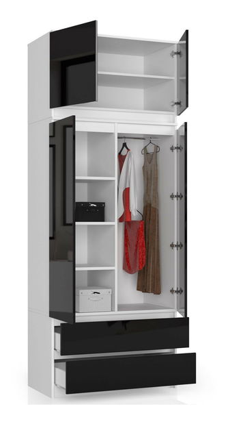 Suprastructură pentru dulap Sashka (Negru lucios)