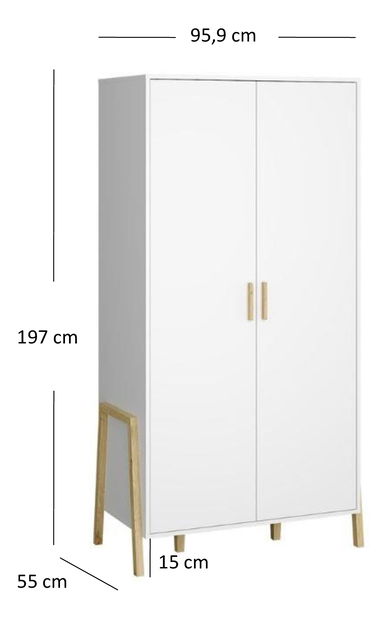 Ruhásszekrény Berry (fehér)