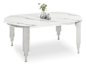 Étkezőasztal Antiga (fehér márvány + króm)