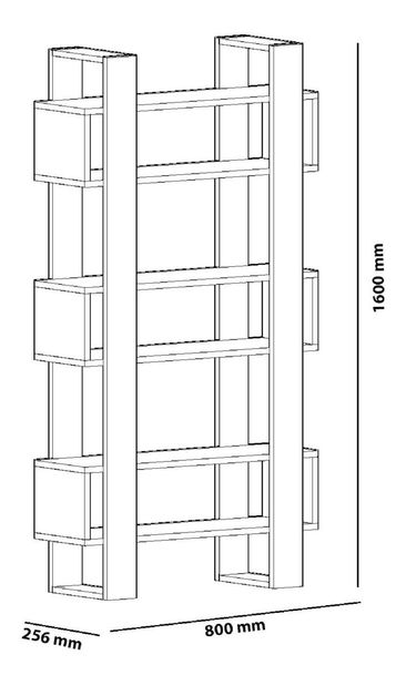 Regál Sonidi (dub + čierna) 