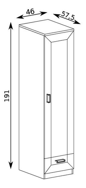 Dulap de haine Titanus 09 (Stejar lefkas)