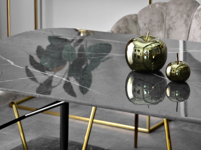 Masă de sufragerie Barno (gri + negru)