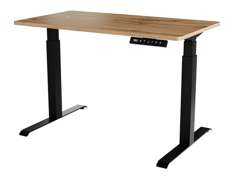 Električni PC stol podesiv po visini Fega 121 (wotan hrast + crna)