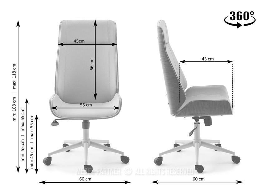 Scaun Aukley (nuc + negru)