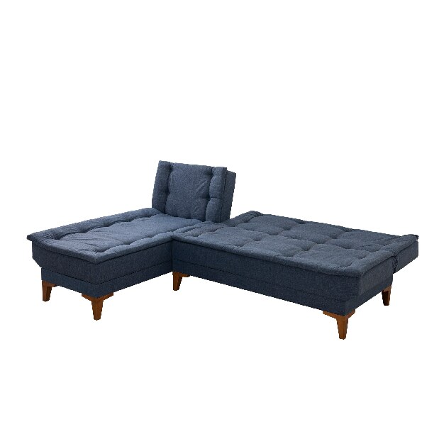 Kutna sofa na razvlačenje Syrma (tamnoplava) (L)