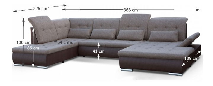 Rohová sedačka U Remza (tmavohnedá + hnedý melír) (P)