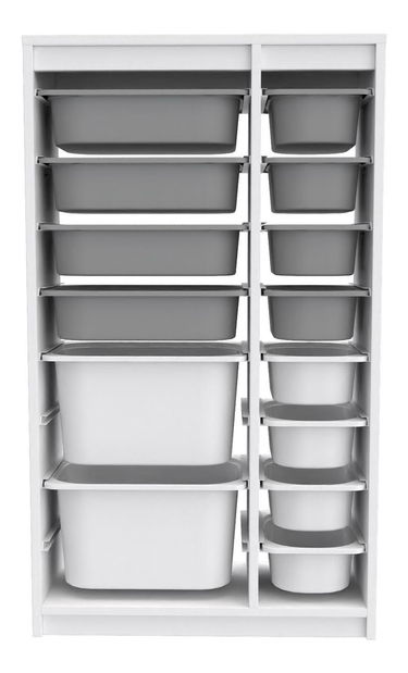 Organizator za igračke Dremonka 6 (bijela + siva)