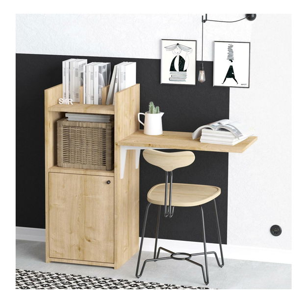 PC stolík Aliex 10 (orech + čierna)