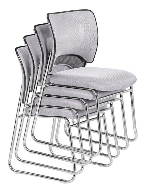 Scaun conferință Delia (gri + crom)
