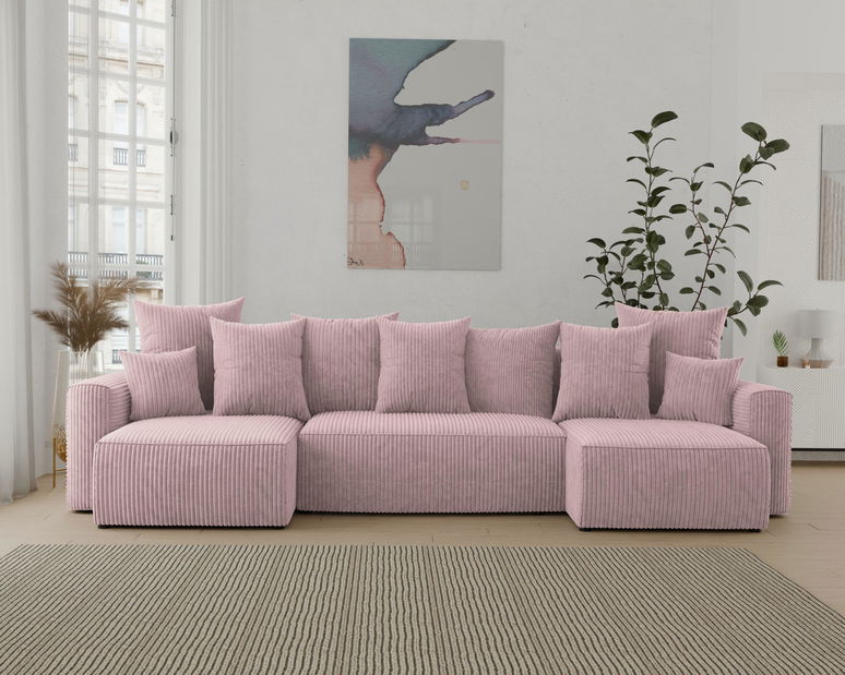 Colțar Denia U (roz pudră)