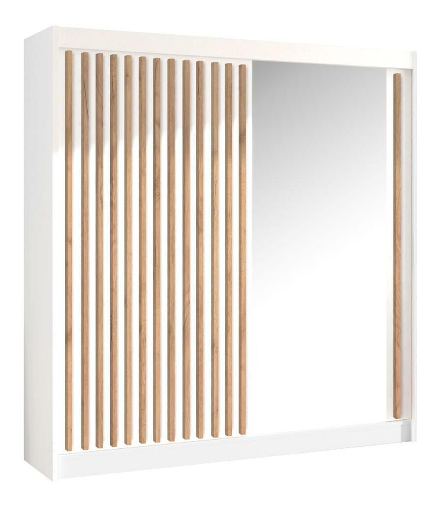 Šatníková skriňa LADLER (biela + dub CRAST)