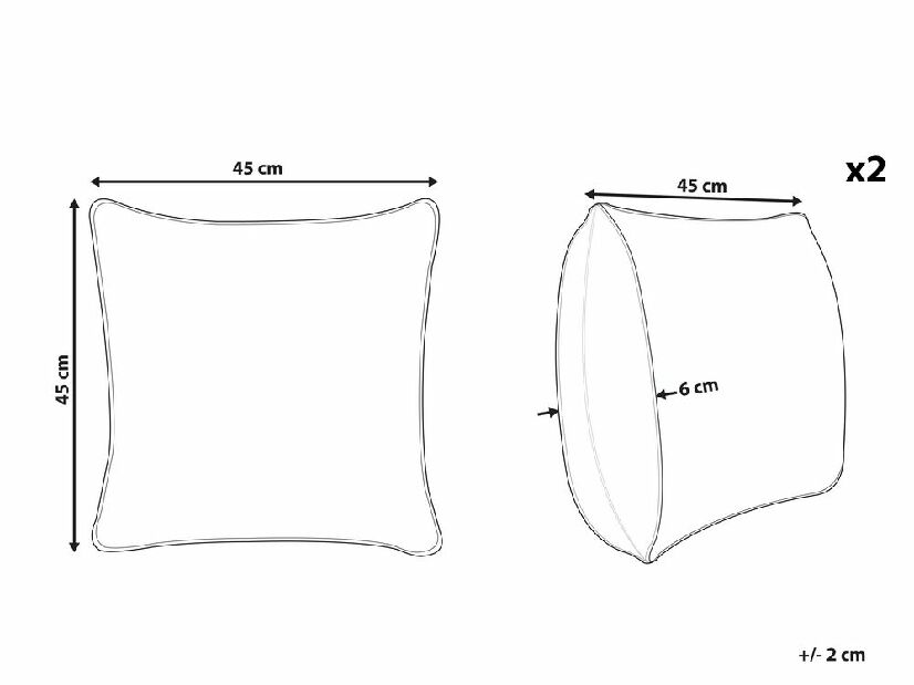 Set 2 buc perne decorative 45 x 45 cm Pachirra (galben)