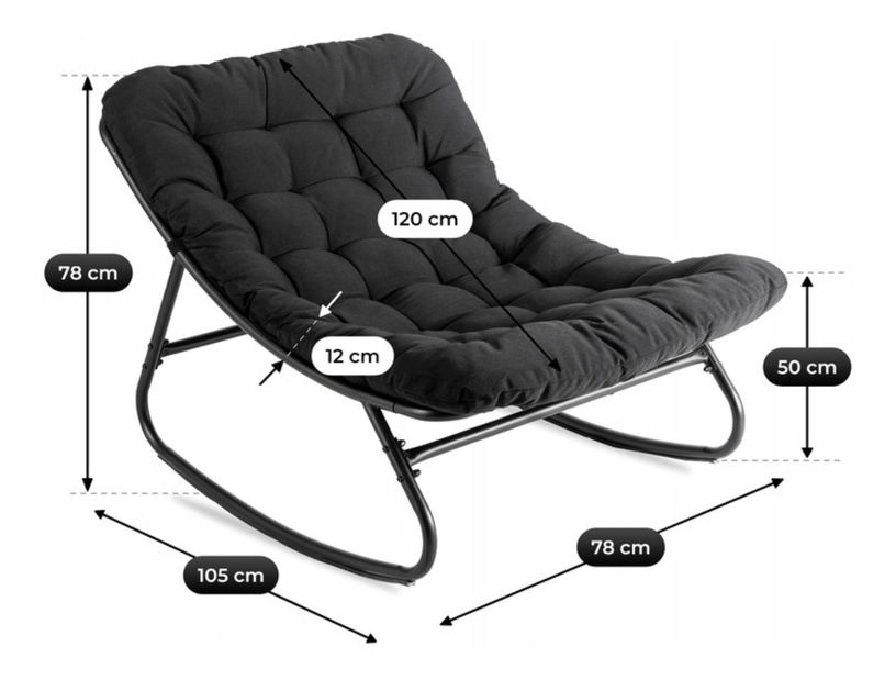 Fotoliu balansoar Aures (negru) 