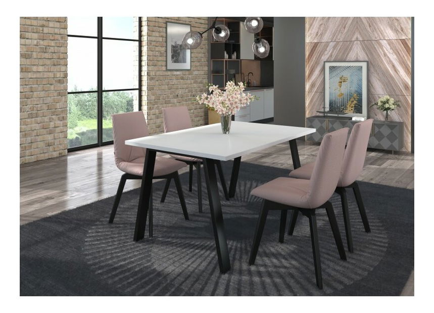 Masă de sufragerie Kermit 138x90 (alb) (pentru 4- 6 persoane)