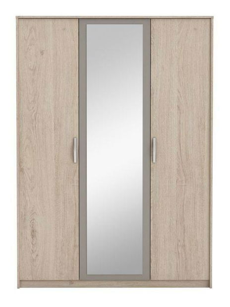 Ormar za garderobu Bihop 3D1Z (hrast arizona + siva)