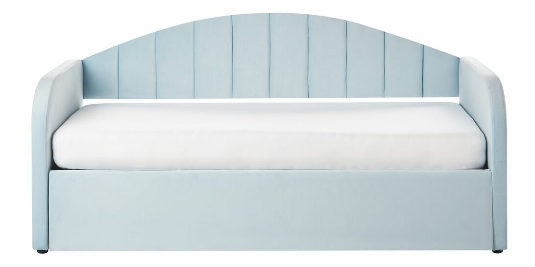 Pat de o persoană 200 x 90 cm Eithan (albastru) (cu somieră)