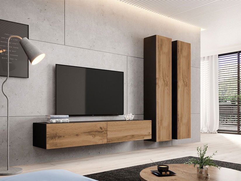 Obývacia stena Ziggy IV (čierna + wotan)