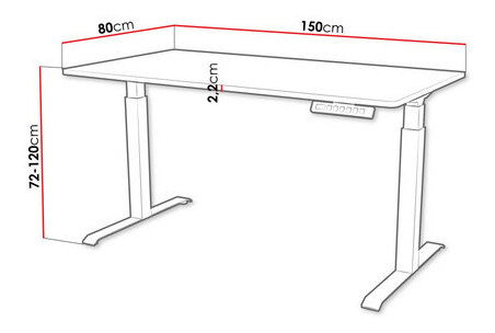 Elektromosan állítható magasságú PC asztal Fega Long 150 (fekete) 