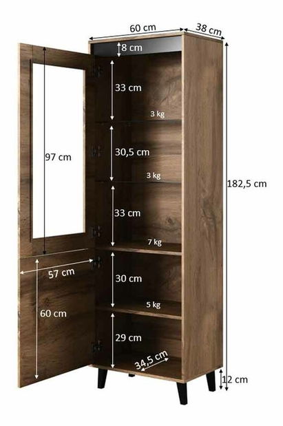 Vitrin Nell (antracit)